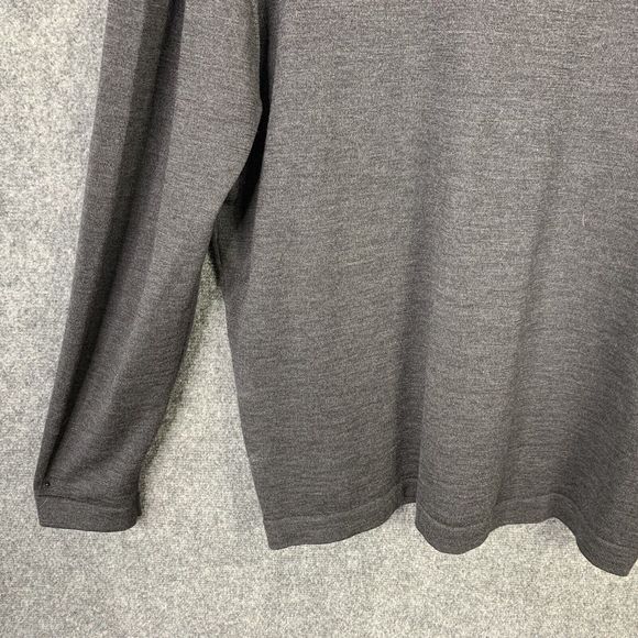 Marco Fiori Merino Wool V-Neck Sweater Men XL Charcoal Gray Made In Italy - Picture 8 of 10